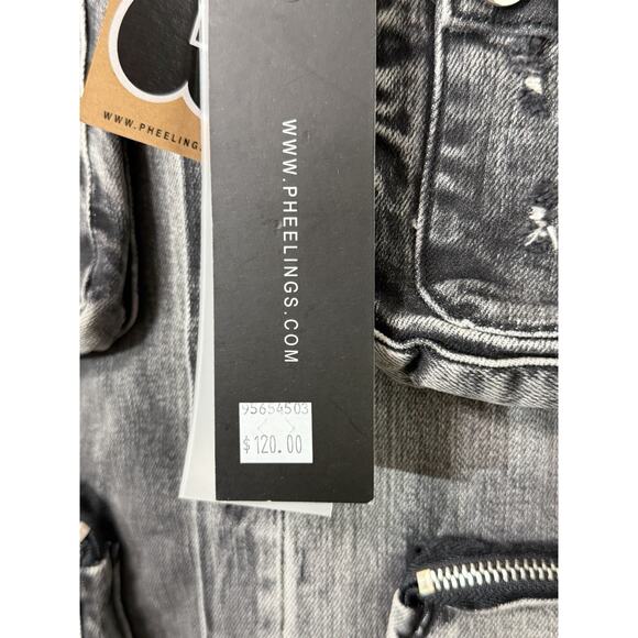 New PHEELINGS PROTECT YOUR ENERGY CARGO VEST Black Jean Jean Size Large NWT $120 - Picture 3 of 4